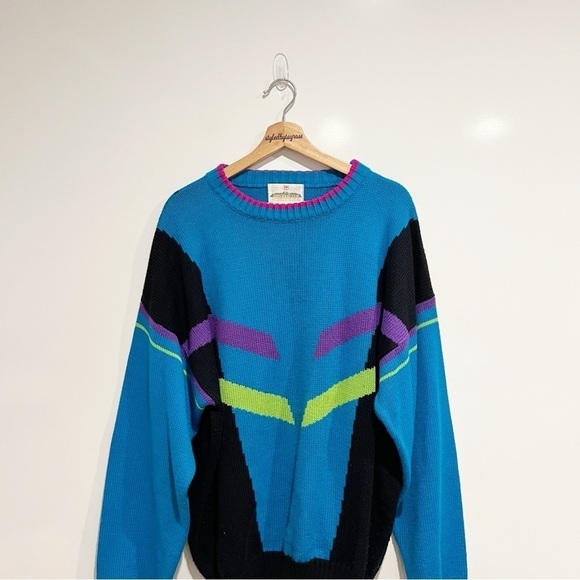 Vintage Obermeyer 90’s Wool Abstract Ski Sweater - Picture 5 of 9